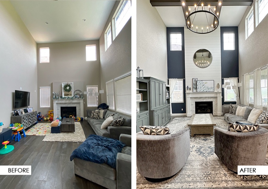 Blackstone family room revive — before, after, and selection boards — photo 2